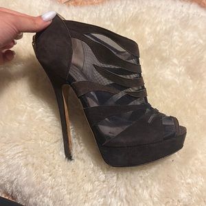 Jimmy choo open toe zip platforms
